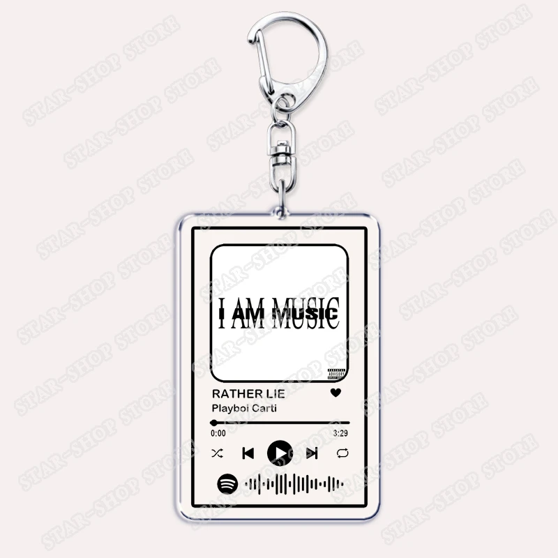 Hot Hip Hop Rapper Keychains for Women Accessories Bag MUSIC SORRY 4 DA WAIT Songs Music Album Code Keying Jewelry Fans Gifts
