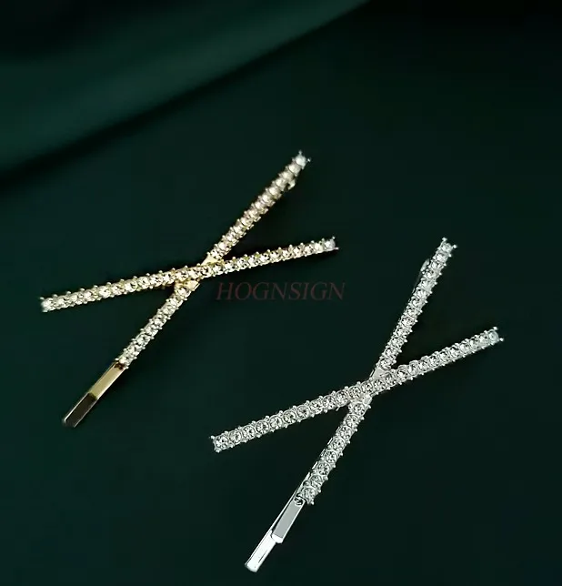 Clip Headwear Children's Hair Clip Autumn and Winter Steel Clip Cross Side Clip Rhinestone Clip
