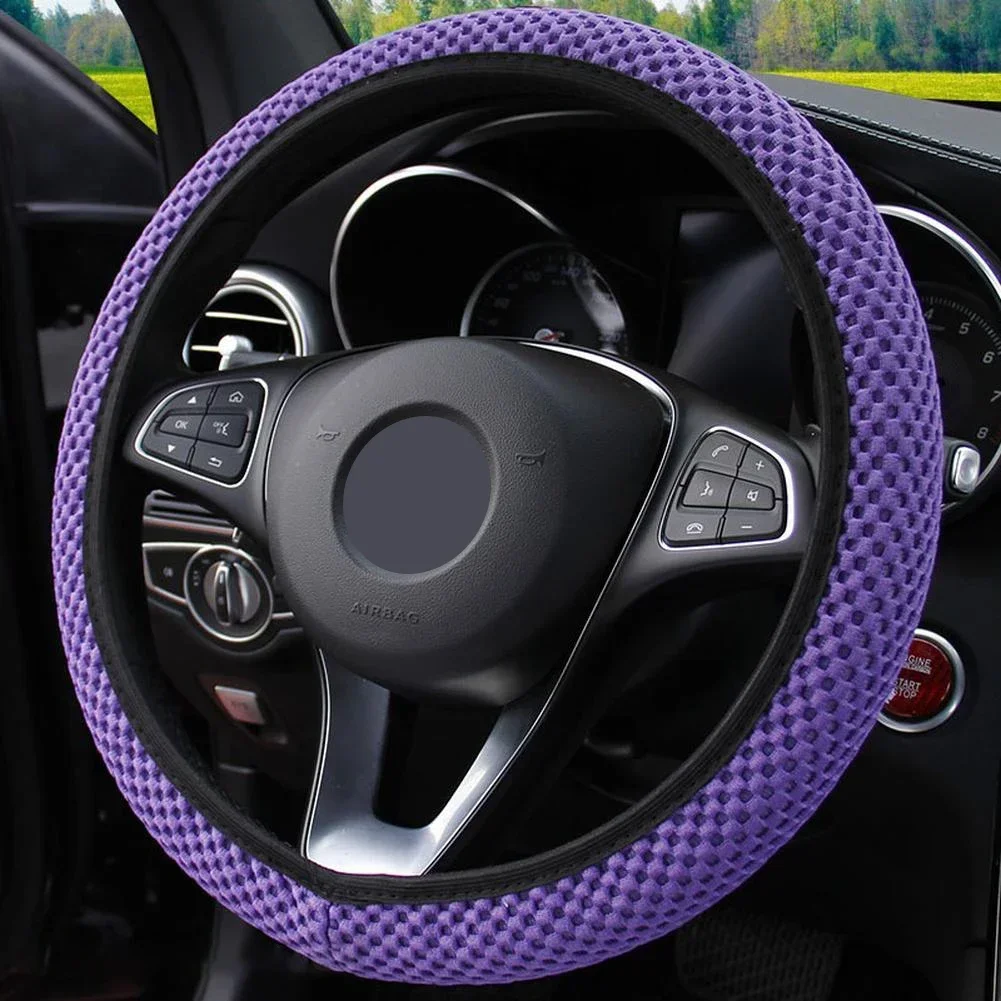 38CM Ice Car Auto Silk Steering Wheel Cover Universal Anti-Slip Wheel Protector Fit For 15\'\'/38cm Car Steering Wheel Auto Access