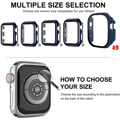 Case For Apple Watch Band 44mm 40mm 42mm 38mm 40 44mm 9 8 7 6 SE 5 4 3 Screen Protector PC Bumper iWatch 45mm 41mm Ultra 2 49mm - Image 3