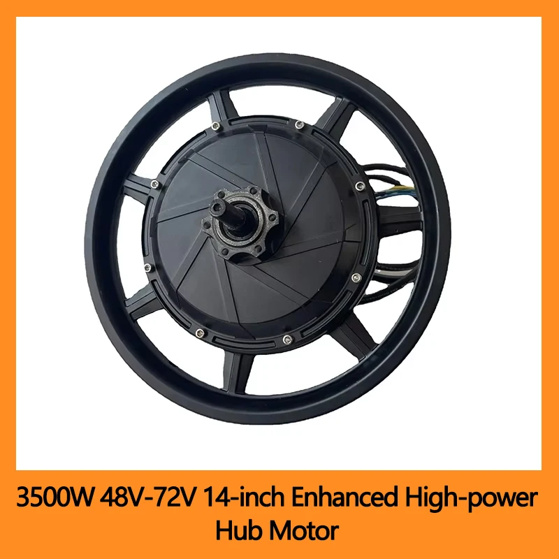 

3500 Вт, 48 В-72 В, 14-дюймовый улучшенный мощный мотор-концентратор, двойной выход, бесщеточный двигатель, высокоскоростной двигатель для скутера с приводом Chauffeur