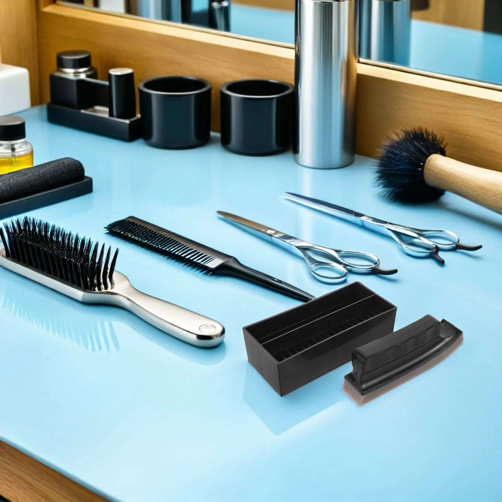 1Set Beard Trimmings Clean Up Kit Soft Bristle Sink Brush Beard Hair Cleaner Efficient Bathroom Grooming Tools