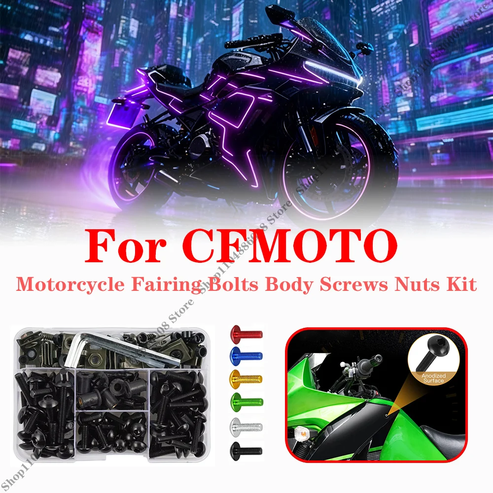 

Motorcycle Fairing Bolts Body Screws Nuts Kit Fastener Clips For CFMOTO 125CC 150CC 450CC 500CC 650CC 675CC 700CC 800CC