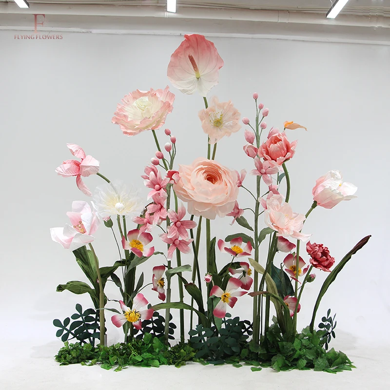 

Customizable Artificial Flowers Large Handmade Pink Paper Flowers for Party and Wedding Decorations