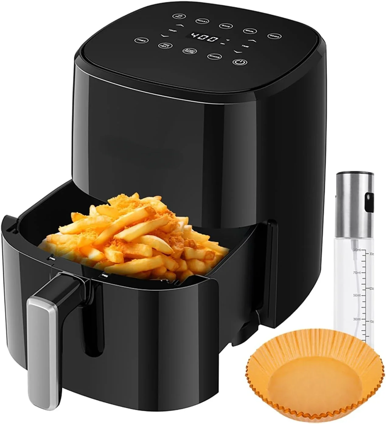 

Air Fryer 3.8 Quarts for 1-2 people, 8-in-1 Functions, Air Fry, Roast, Bake, Broil, Preheat, Shake, Digital Small Air Fryer, Non