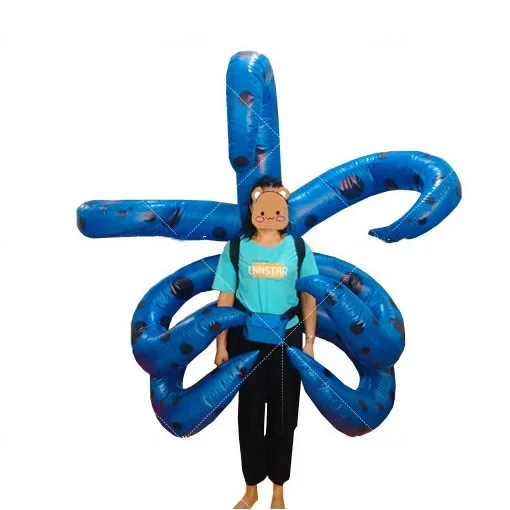 Popular Wearable Inflatable Walking Octopus For Party Decoration Jellyfish Inflatable Octopus Costume For Bar Performance