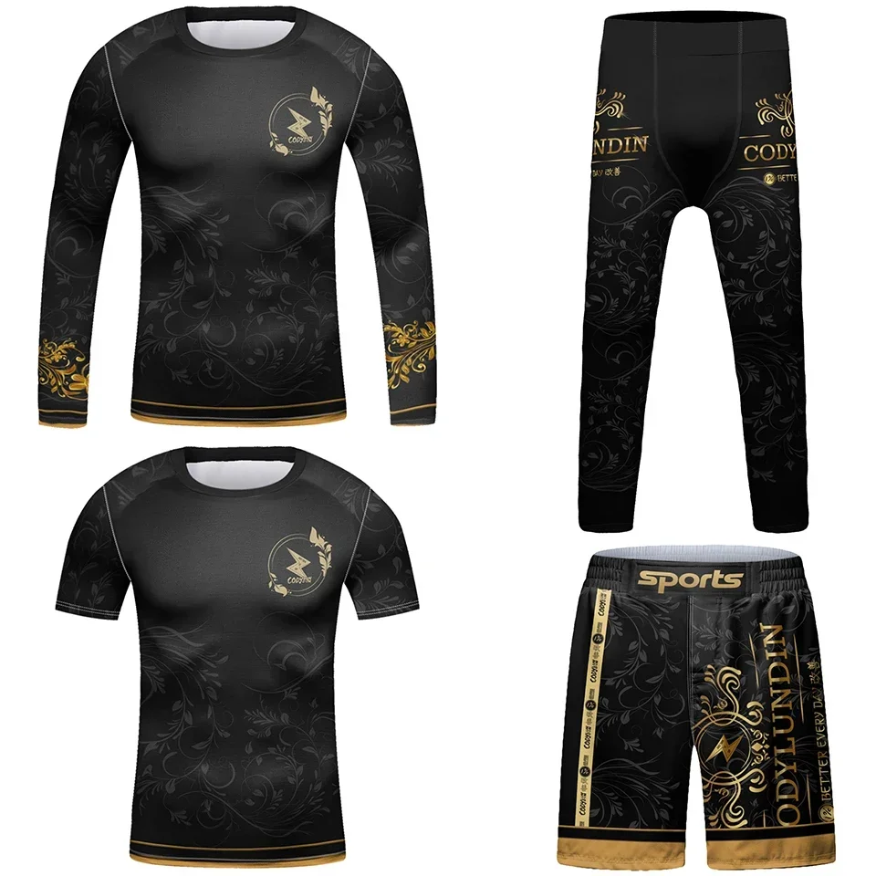 Kids Sportswear MMA Muay Thai Jiu Jitsu Rashguard Training Gym Clothing Boys Children Basketball Running Boxing Set Tracksuit