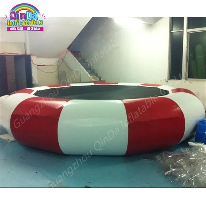 Float Pool Customized Color Stripes Water Trampoline Inflatable Trampolines ,Air Jumping Bed