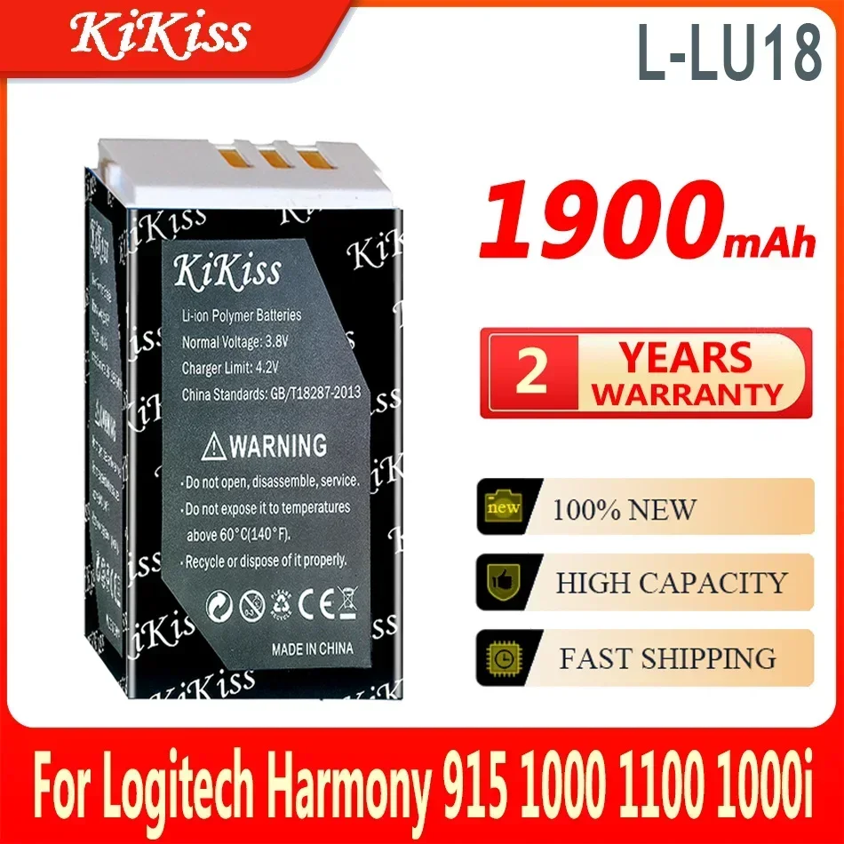 1900mAh KiKiss Powerful Battery L-LU18 (Harmony 1000) For Logitech Harmony 915 1000 1100 1000i L-LU18 LU18 L52B C-LR65 C-RL65