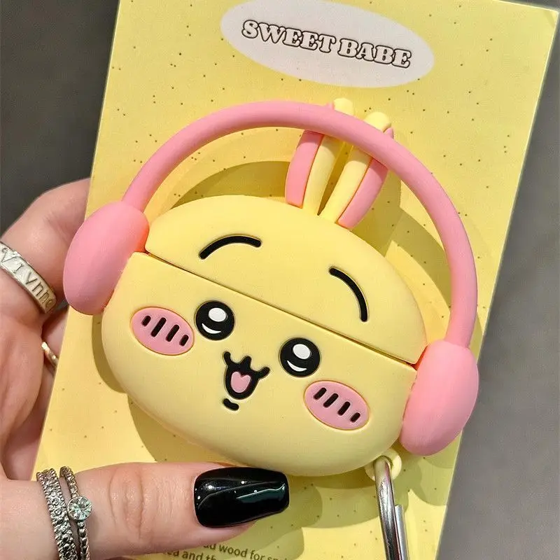 

Fashion Chiikawa Kawaii Headphone Case, Usagi Cartoon Character, Anti-fall, Bluetooth Charging Box, Airpods 1, 2, 3, Pro 2, Pro2