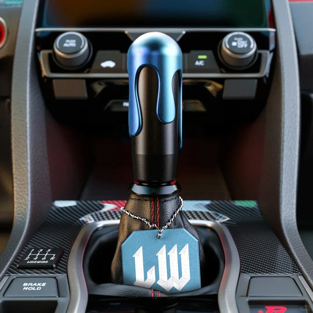 LW شعار معدني مقبض ناقل حركة السيارة علامة حلقة رئيسية شارة داخلية #3