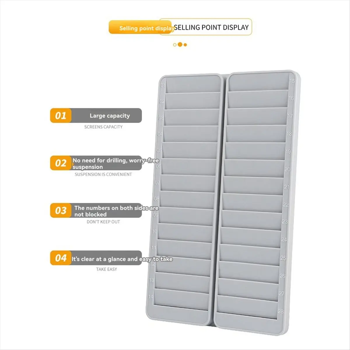 BAAQ 28-Bit Card Holder Plastic Material Multi Slots Business Cards Ganizer Wall Hanging Id Rack Note Desk Accessories