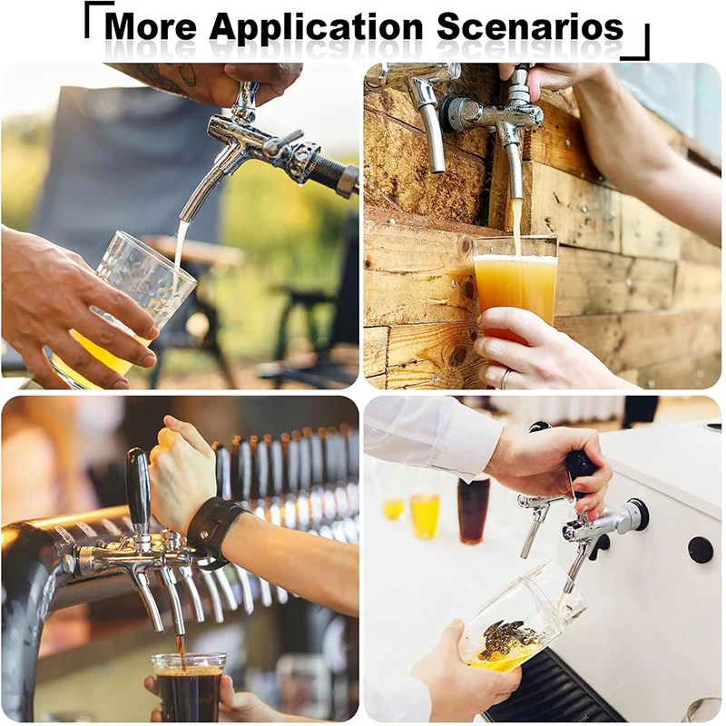 Upgraded Adjustable Beer Faucet, Stainless Steel Core Brass Body Keg Tap Faucet Draft Beer Tap Faucet with Flow Control image 5