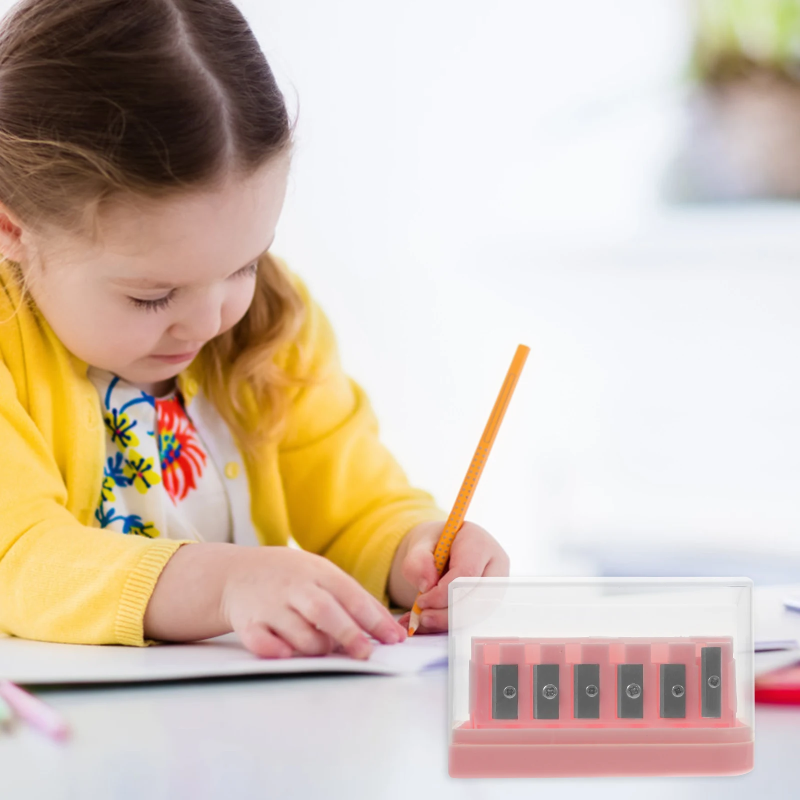 

6-Hole Pencil Sharpener Long-Term Use Great Cutter for Different Shape Pencils Kids Stationery School Pencil