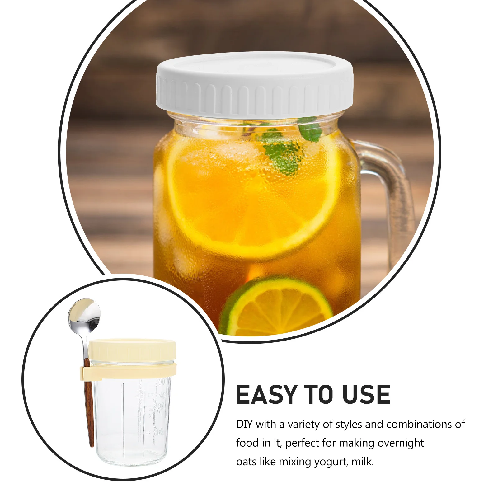 

1Set Glass Sealed Jar Dried Fruit Bowl Yogurt Smoothie Salad Storage Leakproof Portable Home Supplies Christmas Gift