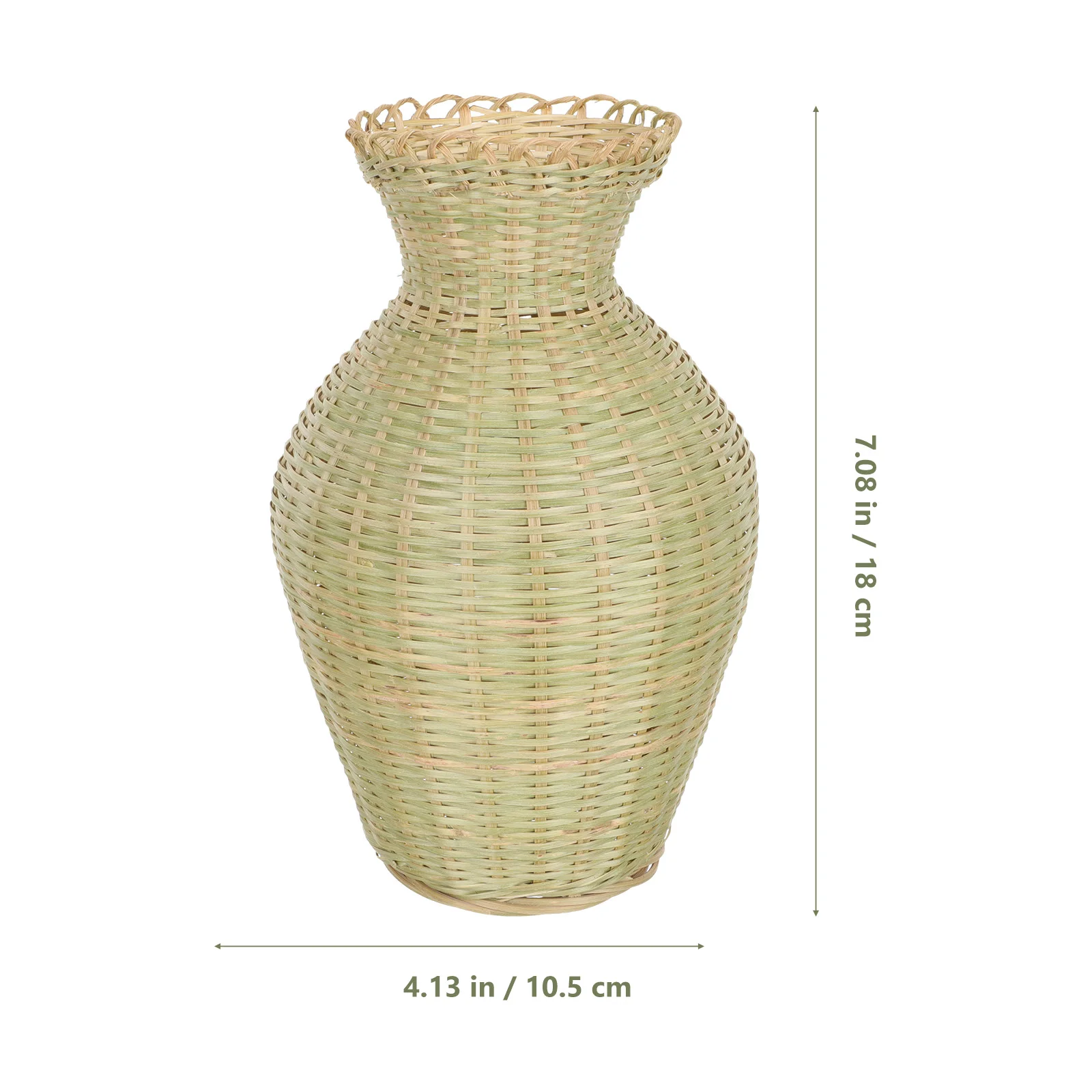 

Bamboo Vase H Woven Flower Container Rattan Home Decor Plant Basket Tabletop Pastoral Style Long Lasting Office Balcony