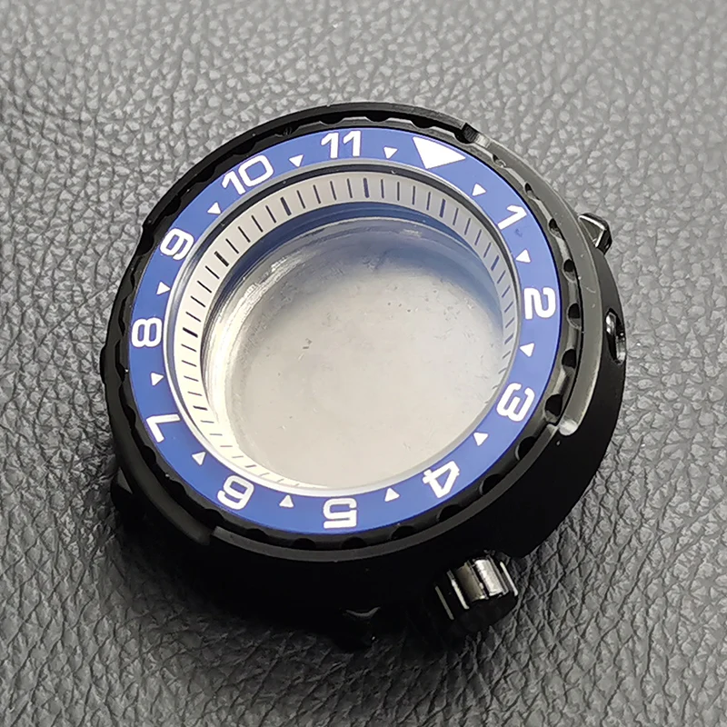 Mod Seiko Black Canned Tuna Watch Cases Fits NH35 NH36 4R36 4R35 7S26 Movements Fashion Bezel Insert Ring Men Watch Repair Parts