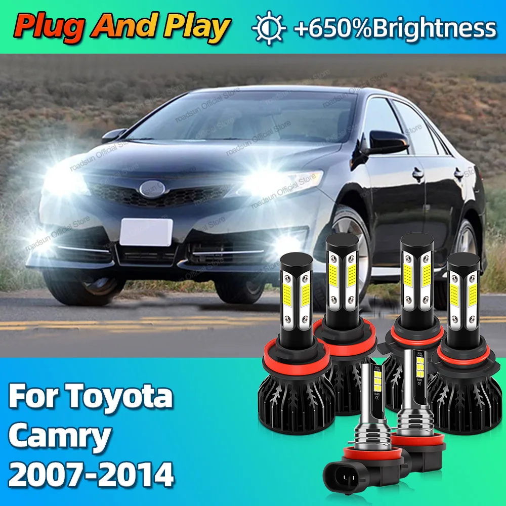 

2/6Pcs 180W Car Headlight HB3 H11 Auto LED Lamp Fog Light Bulb H8 6000K For Toyota Camry 2007 2008 2009 2010 2011 2012 2013 2014