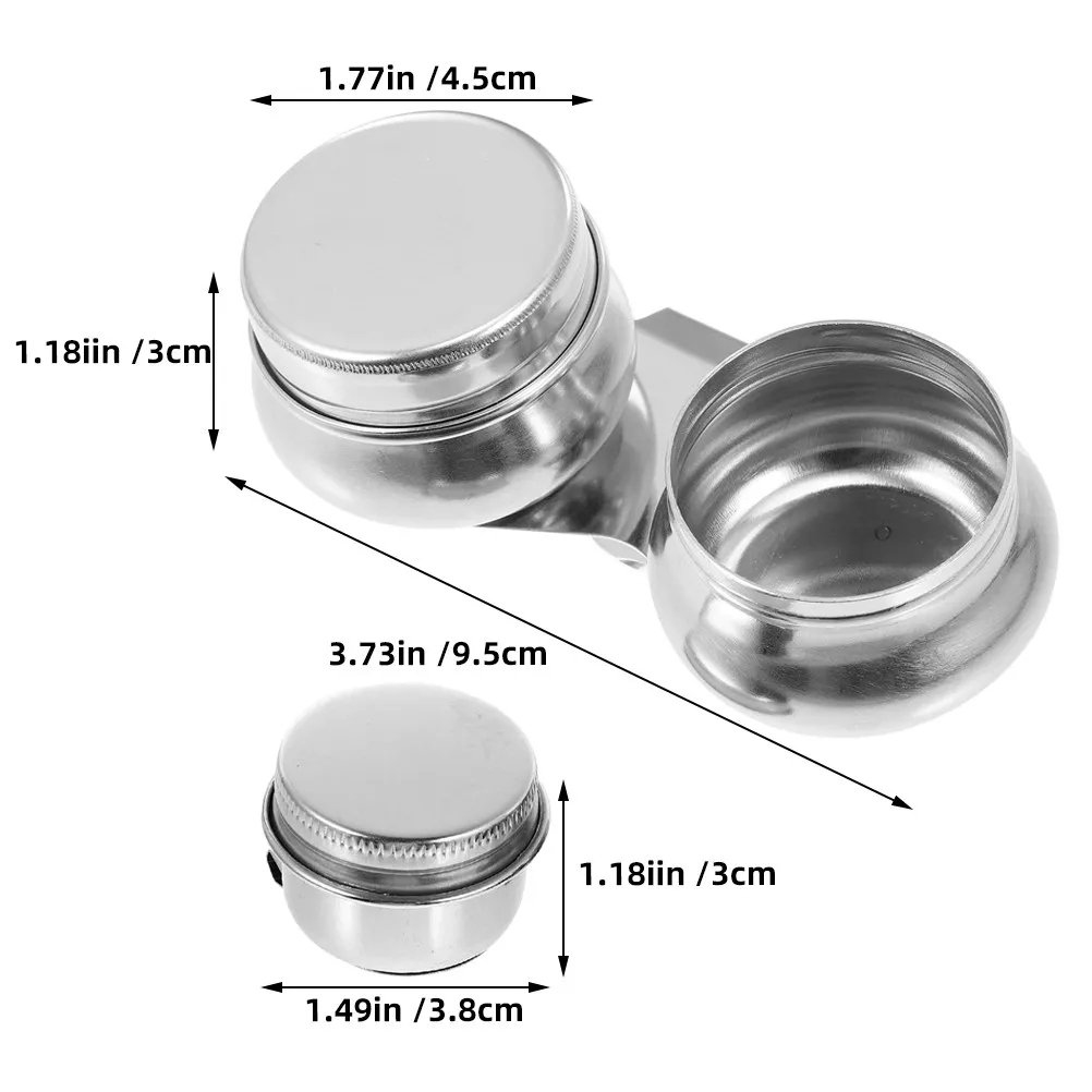 2Pcs Stainless Steel Oil Painting Palette Cup Paint Brush Washer Pot Lid Paint Mixing Cups Artistic Supply Outdoor Indoor