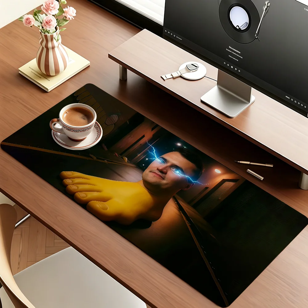 Funny C-charlie Kirk Interesting Mouse Pad Anti Slip Rubber Edge Locked Thickened Laptop Gaming Desk Mat