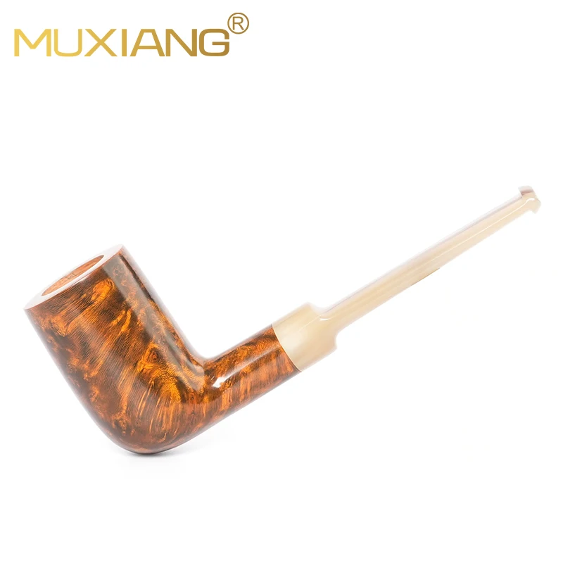 MUXIANG Briarwood Tobacco Pipe Hand-carved Pipe Father's Day Gift 3mm Pipe Channel High Bowl Chimney Pipe