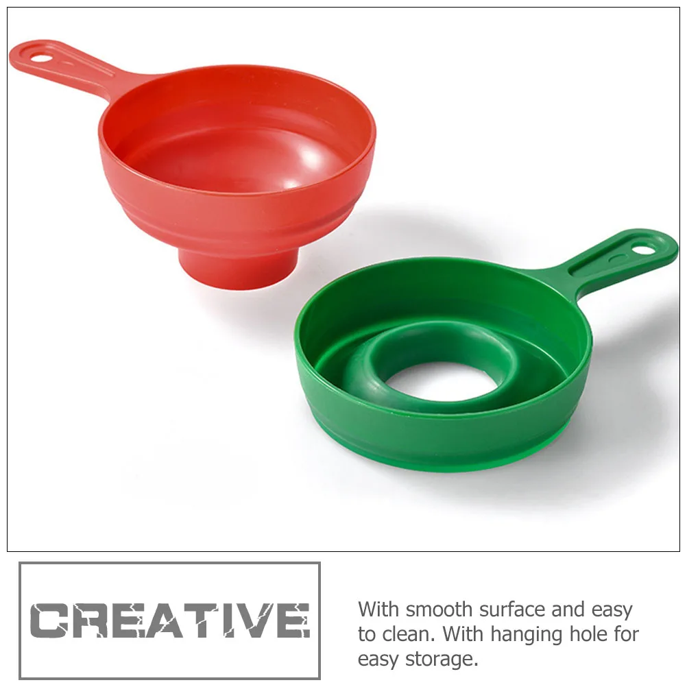 

2 Pcs Jam Funnel Wide Mouth Oil Milk Liquid Funnels for Kitchen Use Plastic Spice