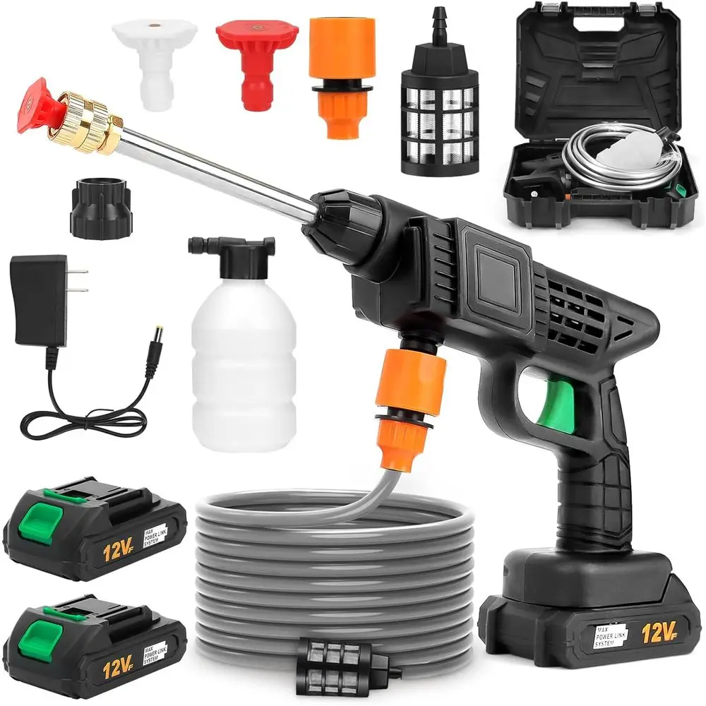 

Portable Cordless Pressure Washer, Handheld Battery Powered Sprayer with Foam Cannon, Lightweight Cleaning Tool for Car, Bicycle