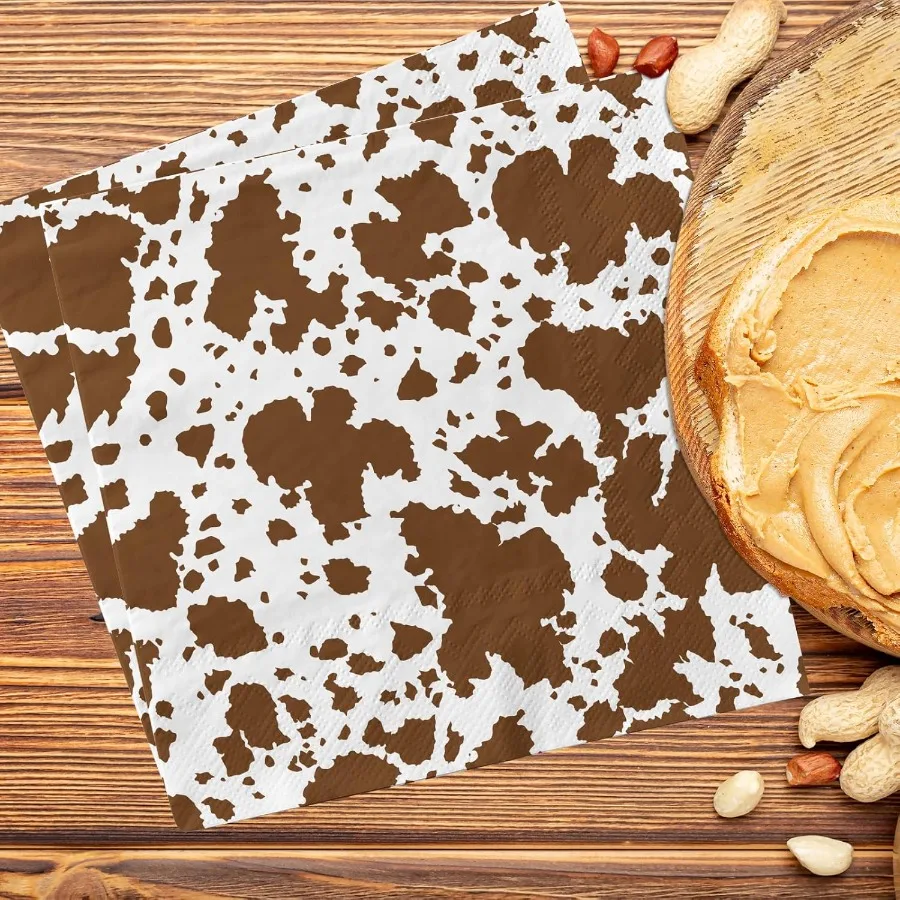 المرتفعات البقرة زينة 40 قطعة البقرة طباعة pkins البقرة طباعة لوازم الحفلات المتاح البني البقرة pkins كوكتيل البقرة طباعة الأنسجة Pa