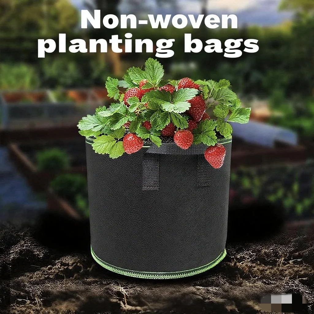 5 Pack Felt Plant Grow Bags 3/4/5/7/10 Gallon Breathable Fabric Planting Reusable Garden Planter for Potato Vegetable Growing