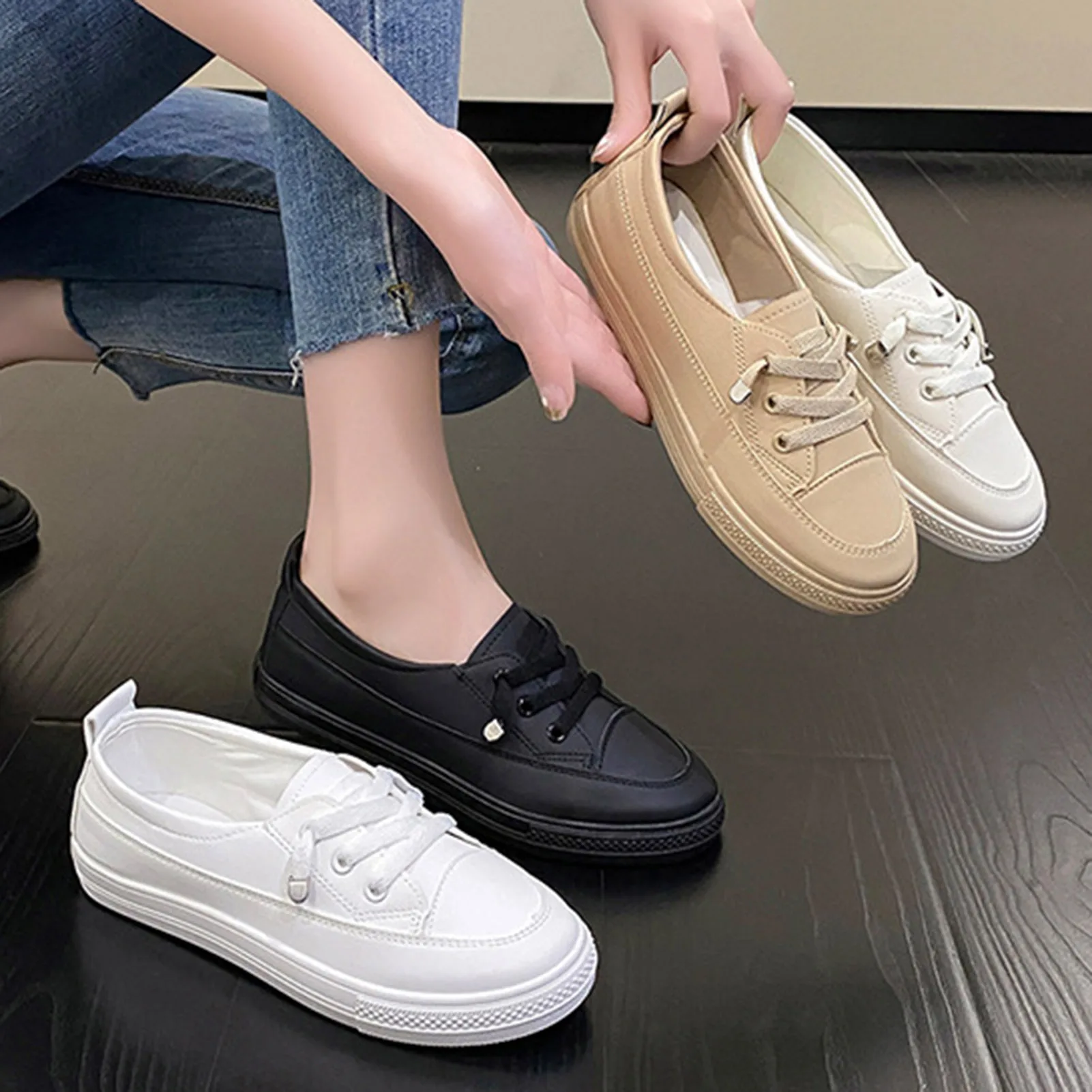 Women's Classic Sneakers Low Top Sneaker Shoes Comfort Flat Trendy Sneakers for Spring & Autumn Wear SDI99