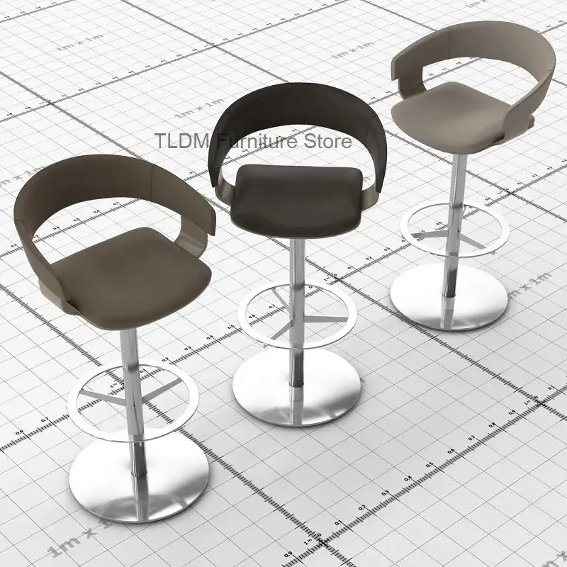 Nordic Minimalist Bar Stools Modern Aesthetic Comfortable Relaxing Swivel Bar Chairs Designer Accent Banqueta Trendy Furniture