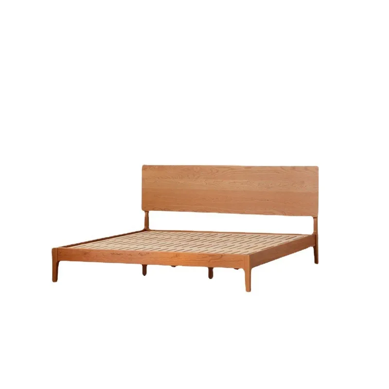 

Простая односпальная главная спальня в японском стиле из массива вишни в скандинавском стиле, двуспальная кровать шириной 1,8 метра