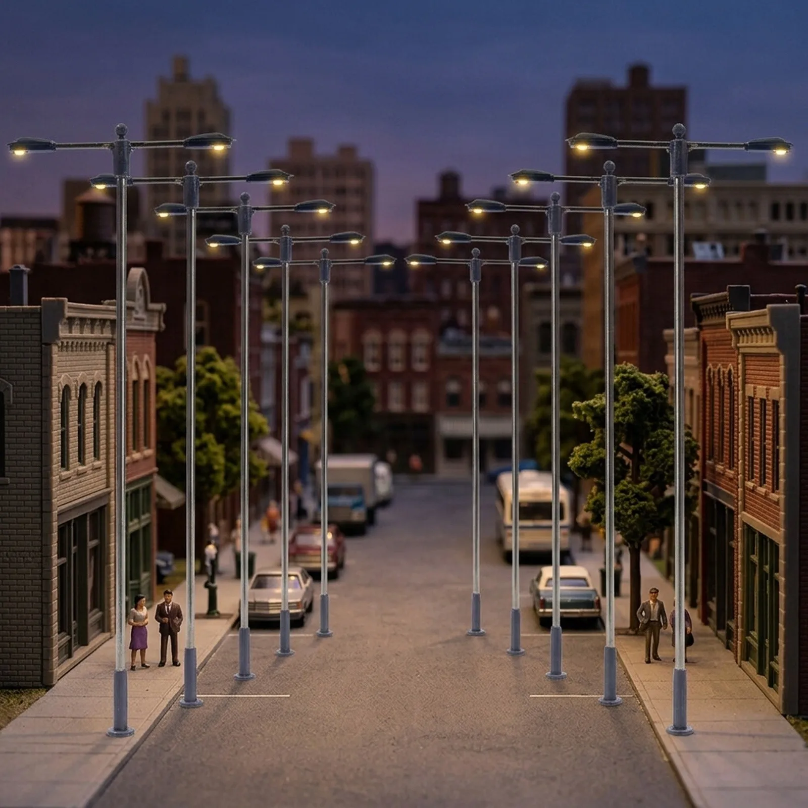 HO OO Scale 10pcs Model Street Lamp Height Adjustable 104mm 20mA 3 Volts Double Whip Lamps Flexible For Adults