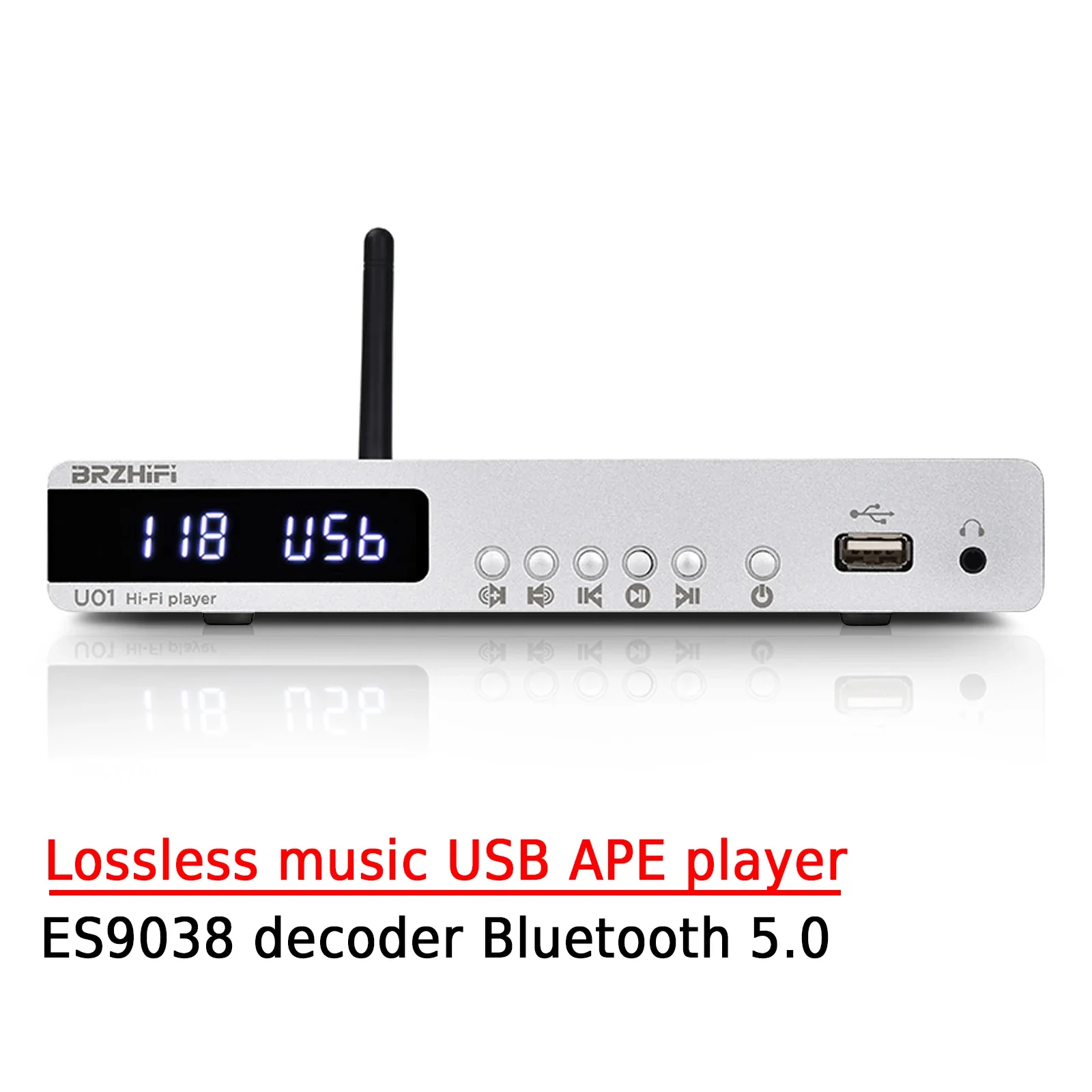 AMXEKR U01 Lossless Music USB Stick APE Player ES9038 Decoder Digital Turntable Bluetooth 5.0 Home Player