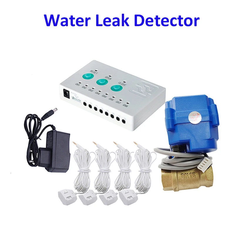 

water immerse sensor detector water sensor with 1/2" smart valve self-check function for smart home overflow leak detection