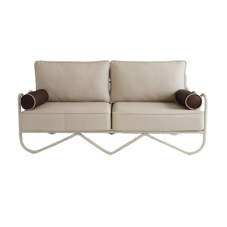 

#Elegant Outdoor Furniture Powder Coated Aluminium 2 Seater Dune Sofa Couch Pool Patio Waterproof Fabric Garden Chairs for Hotel