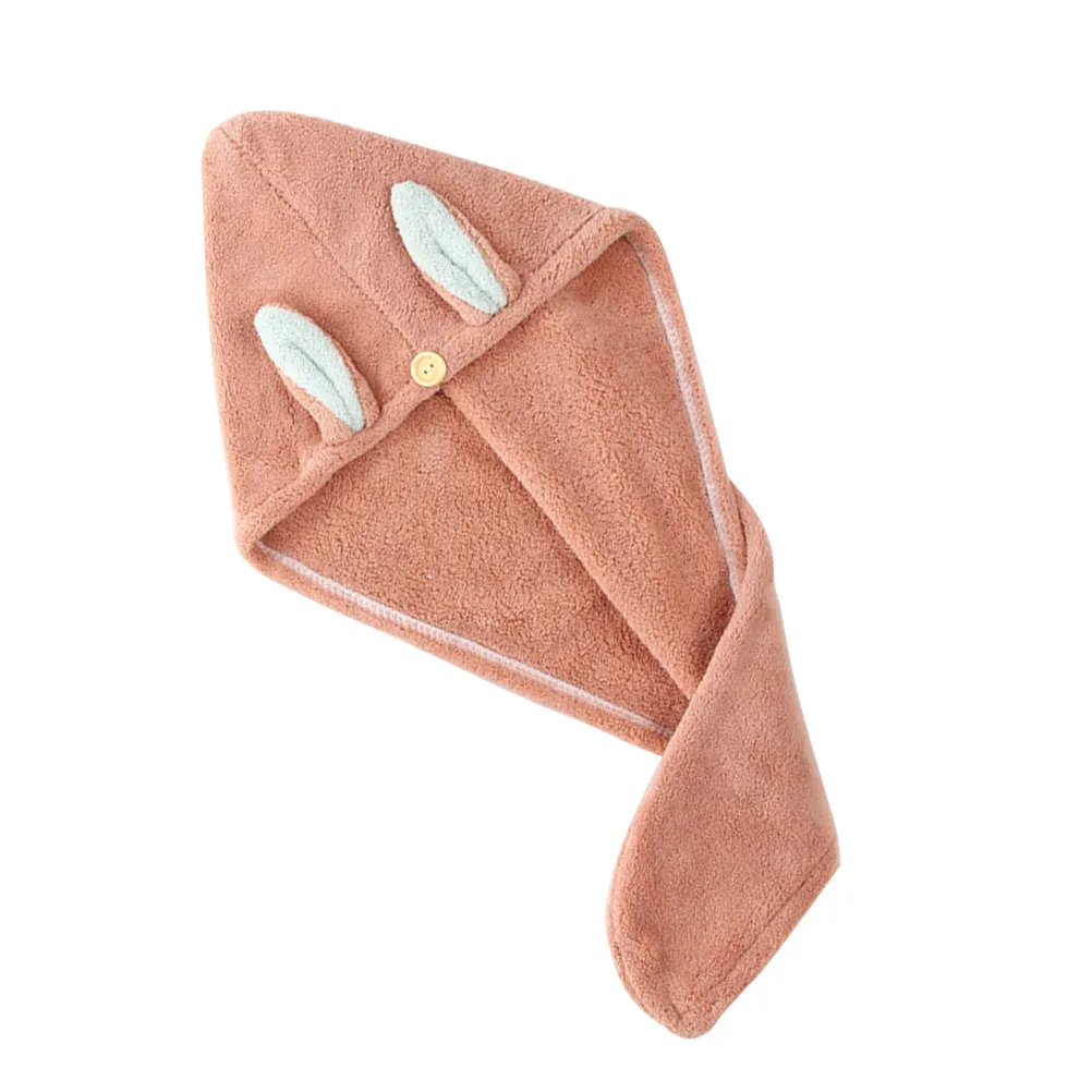 Cartoon Rabbit Hat Super Absorbent Quick Drying Wrap Cap For All Hair Types Fast Drying Hair Towel Home Office Use Towel