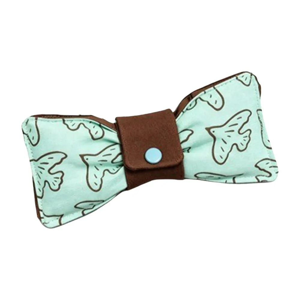 Bow Shape Wave Point Eyeglass Case Portable Anti-scratch Sunglasses Pouch Cotton Padded Snap-button Eyewear Case Daily Use