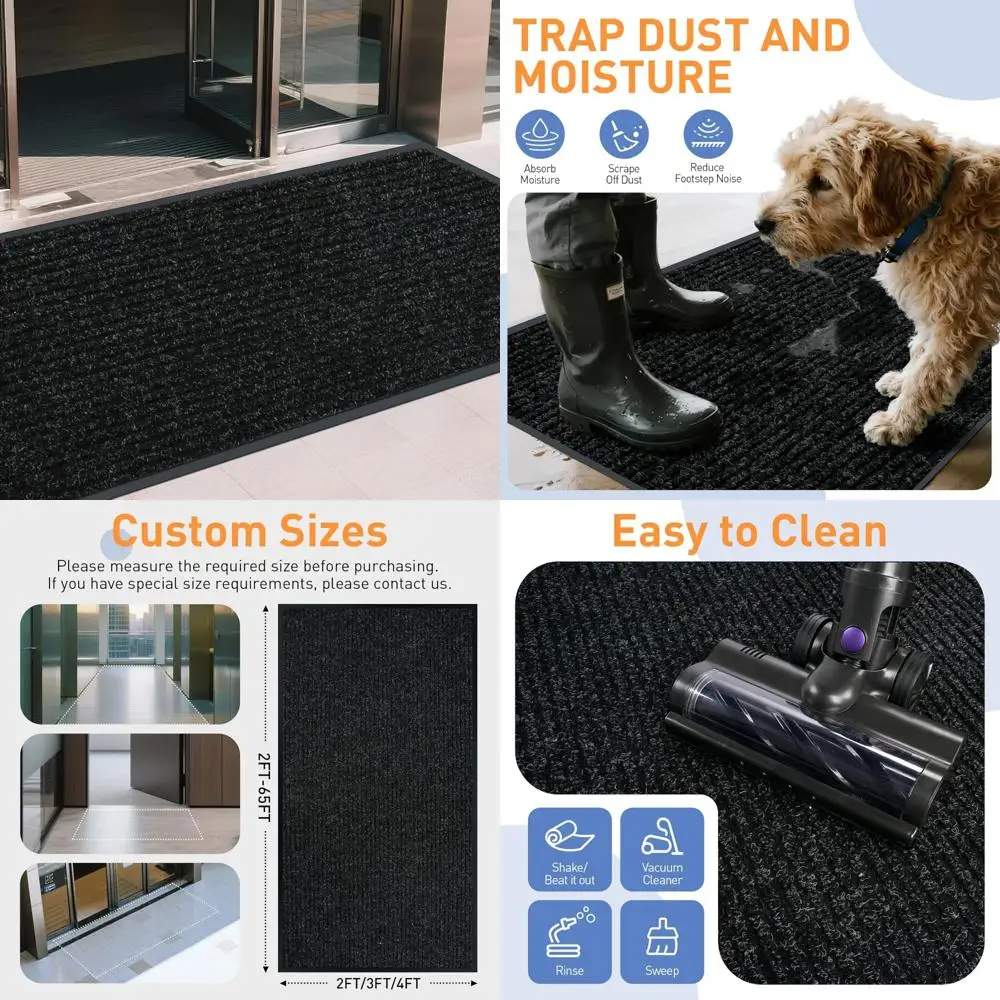 

Настраиваемый нескользящий дверной коврик для внутреннего и наружного использования, 4 x 8 футов, коммерческий класс, легко чистится, низкопрофильный для входа