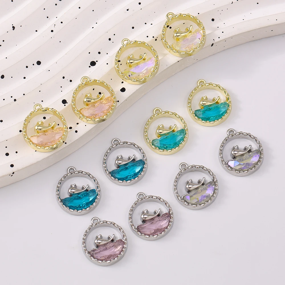 

5pcs New Crystal Ocean Charms Whale Pendants for Necklace Earrings Bracelet DIY Handmade Jewelry Accessories Supplies