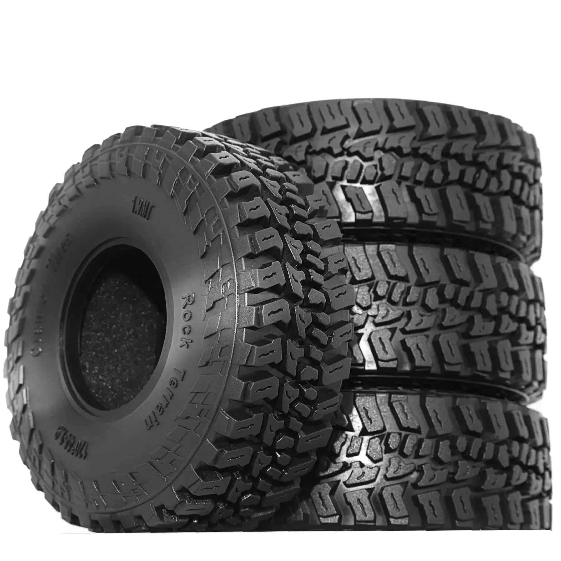 4pcs 1.9 Inch Rubber Tyre 120*44mm For 1/10 Rc Crawler Car Traxxas Trx4 Axial Scx10 Wraith Scx10 Yikong Rgt Wrangler 1.9 Wheel