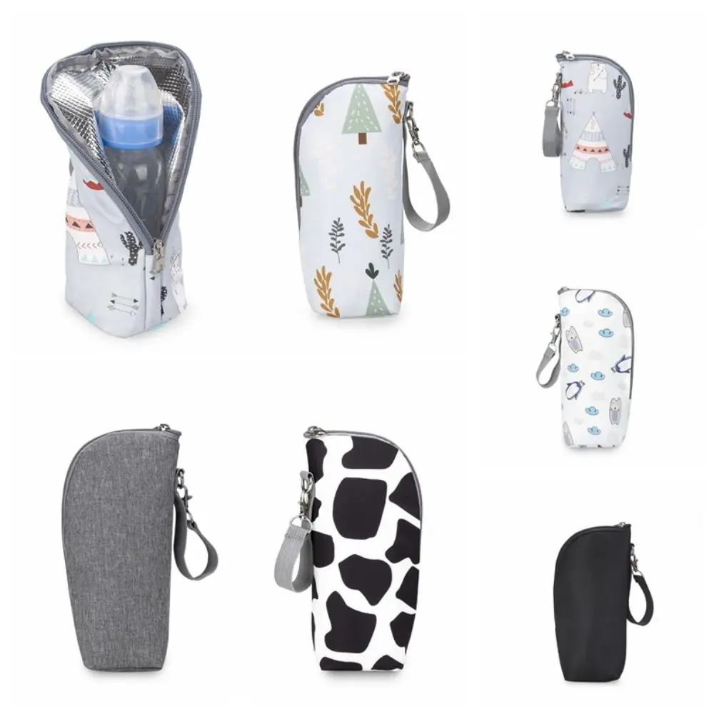 Insulation Bag Baby Feeding Milk Warmer Baby Bottle Cartoon Pattern Mommy Clutch Bag Stroller Accessories Stroller Hang Bag