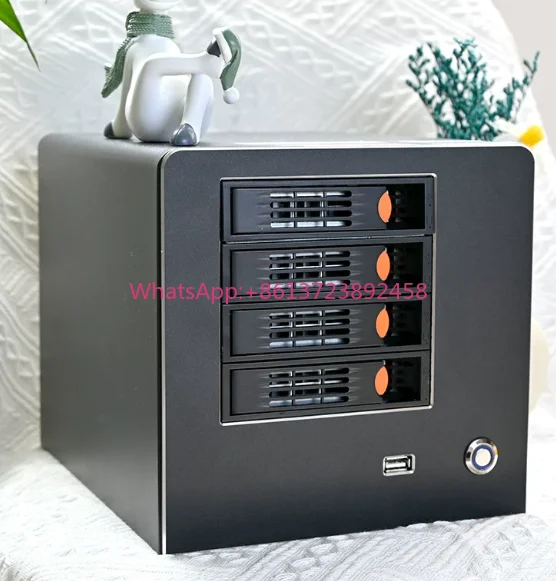 4-Bay NAS Storage Server Case - High-Quality Tooless Hard Drive Enclosure (Screwless Design)