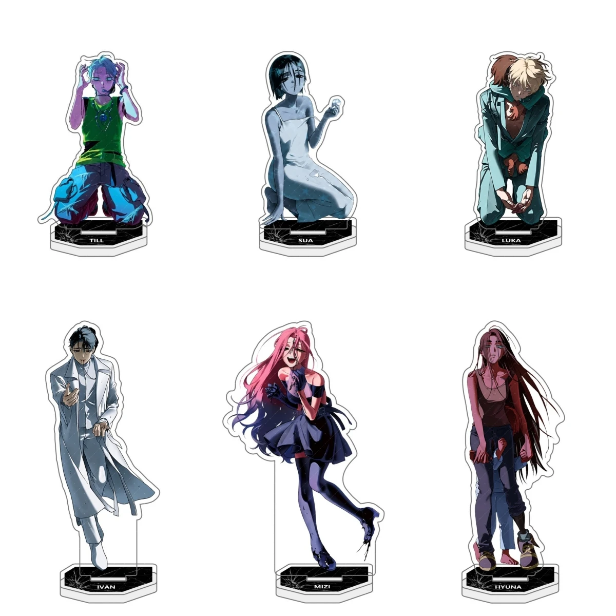 ALIEN STAGE Anime Exhibition Inner Ruin Acrylic Stand & Keychain Figure MIZI SUA TILL IVAN LUKA Halloween Gift