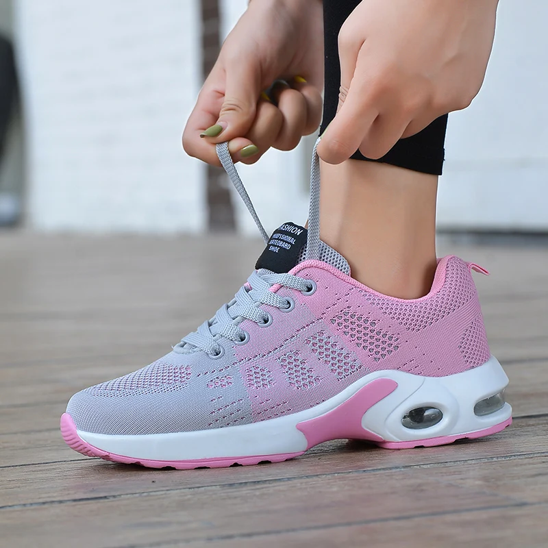 Fashion Women Breathable Running Shoes Lightweight Air Cushion Casual Walking Tennis Sneakers