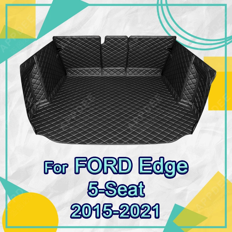 Auto Full Coverage Trunk Mat For Ford Edge 5-Seat 2015-2021 20 19 18 17 16 Car Boot Cover Pad Interior Protector Accessories