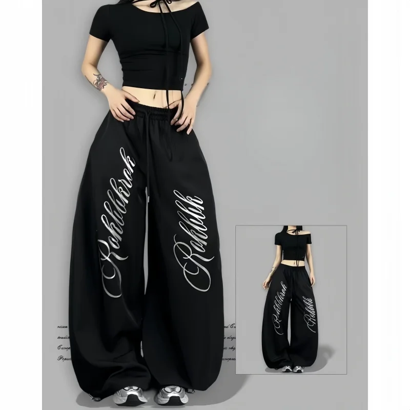 

Женские брюки Y2k в американском стиле Харадзюку, спортивные штаны для уличных танцев в стиле хип-хоп с буквенным принтом, повседневные модные универсальные брюки-джоггеры