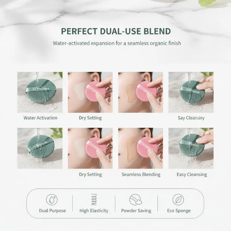 7Pcs Premium Teardrop Round Powder Puffs Soft Wet Dry Use Ideal Gift for Women Girls Makeup Enthusiasts
