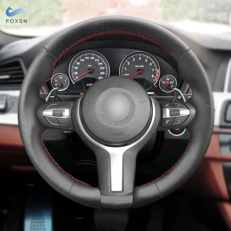 Car Steering Wheel Cover Leather Trim For BMW M Sport F20 F21 F45 F22 F23 F33 F36 2014-2019 F10 F11 F07 F12 F06 2013-2018 X3 X5