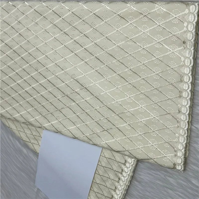 

5 ярдов нигерийская хлопковая польская атласная ткань с вышивкой, высококачественная швейцарская вуаль, кружевной материал для мужчин, стиль Дубая 27L59201